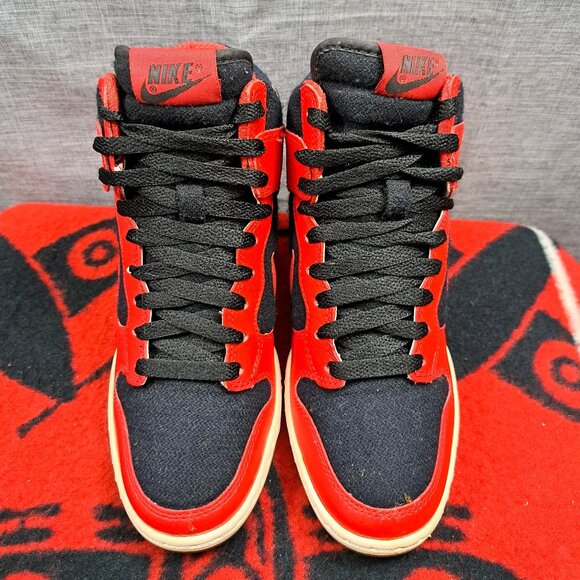 Size 6 Nike Dunk BRED Sky Hi Essential Wedge Heel Women 644877-015 Black Red - Picture 2 of 10